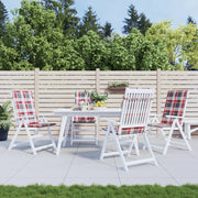 Cuscini per Sedie 4 pz Rossi a Quadri 120x50x3 cm in Tessuto 314126