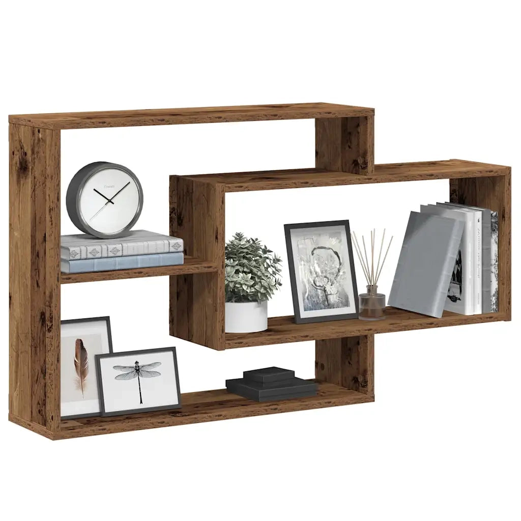 Scaffale a Parete Legno Antico 104x20x58,5 cm in Truciolato 855822