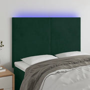 Testiera a LED Verde Scuro 144x5x118/128cm in Velluto 3122195