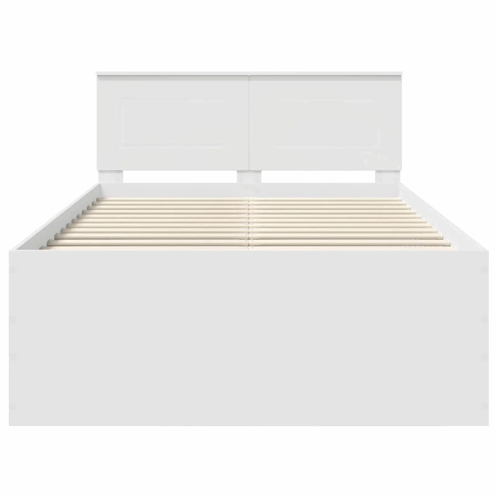Struttura del letto-Giroletto-Rete del Letto Bianco 135 x 190 cm Legno multistrato 987778