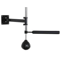 Speed Bag a Parete per Boxe e MMA ad Altezza Regolabile con Asta, in Acciaio e PU, 79x72x20 cm, Nero