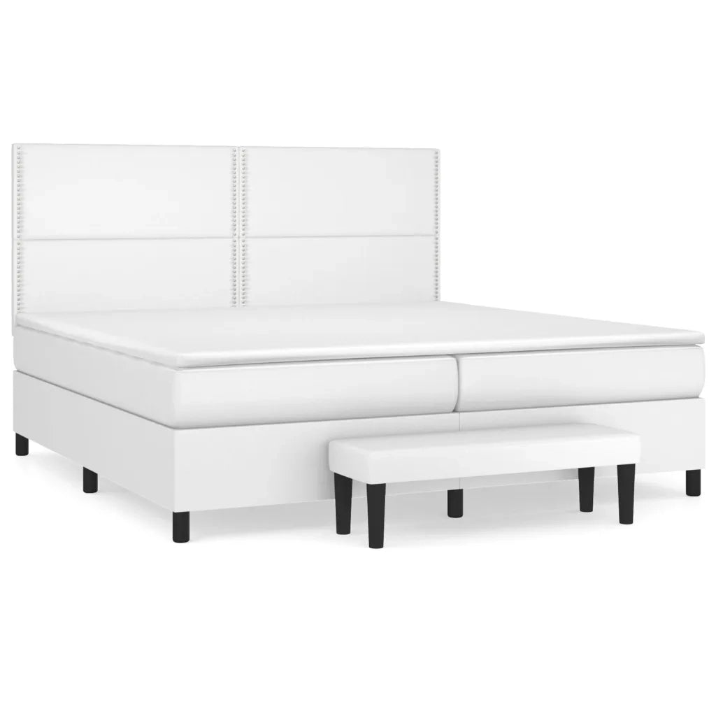 Giroletto a Molle con Materasso Bianco 200x200cm in Similpelle cod mxl 63746
