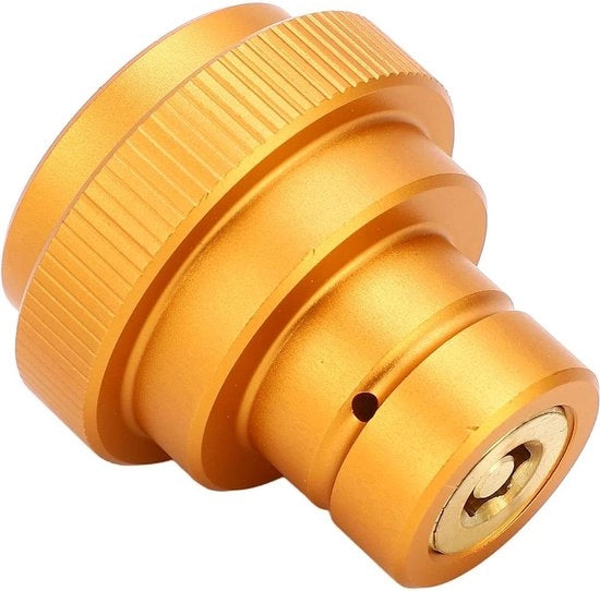 Adattatore CO2 Rapido - Per Acqua Gassata - Connetti a Macchina Soda Terra Art - Caricatore CO2 Originale Blu - TR21 4 Valvola Soda Maschile di Ricarica - Giallo Oro.
