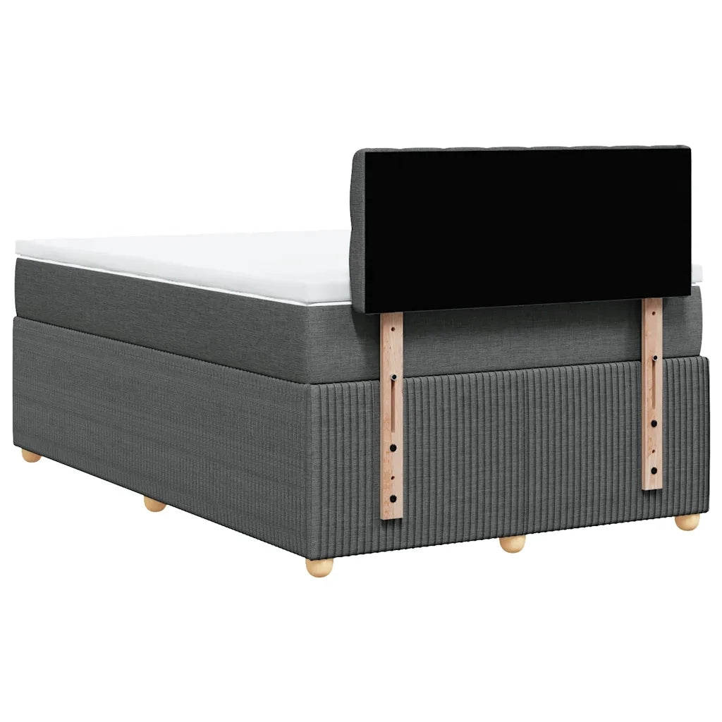 Giroletto a Molle con Materasso Grigio Scuro 120x190cm Tessuto