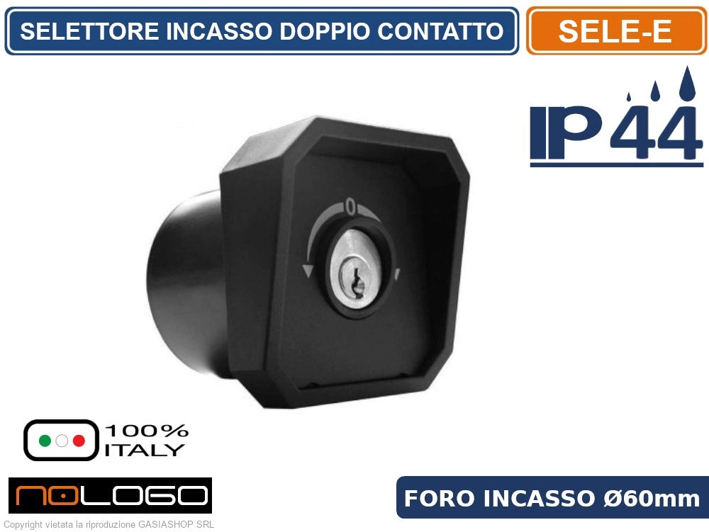 SELETTORE DA INCASSO A DOPPIO CONTATTO CON CHIAVI SELI-I - AUTOMAZIONE CANCELLO IP44