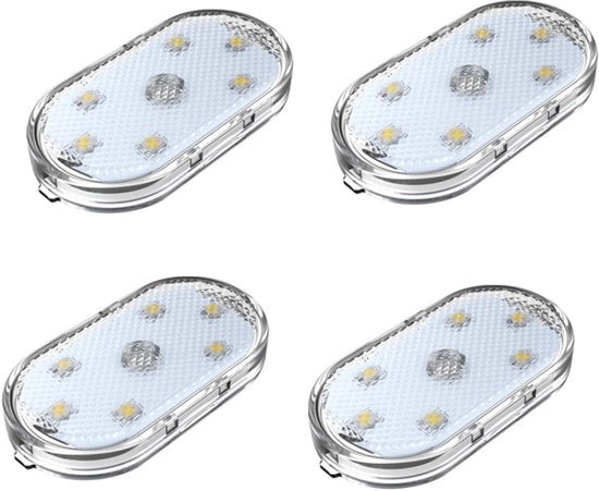 Illuminazione LED - Illuminazione LED auto - 4-pack - Illuminazione auto interno LED - 7 colori illuminazione auto di atmosfera - Lampade auto da lettura ricaricabili via USB - Portatile