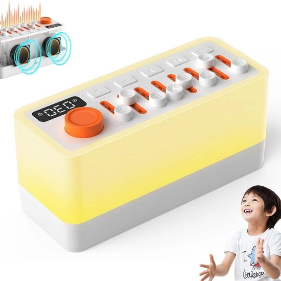 Macchina di Aiuto al Sonno Tridimensionale Portatile - 8 Suoni Naturali + Lampada RGB a 12 Colori + Timer - Macchina di Rischio Bianco / Altoparlante Bluetooth / Apparecchio di Decompressione - Ideale per l'Improvement del Sonno, la Relaxazione & a Casa