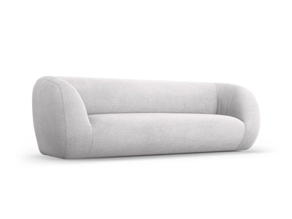 Cosmopolitan Design - Divano "Essen" 3 posti in bouclé grigio chiaro 