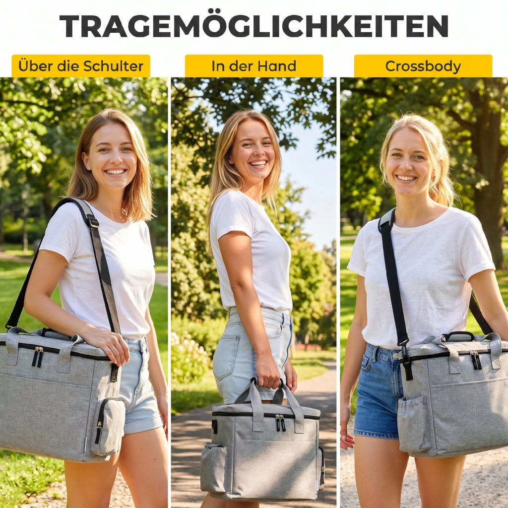 Trasportino per cani pieghevole con ciotola e scomparti ¨C Minimal ¨C Grigio chiaro 38x17x35 cm