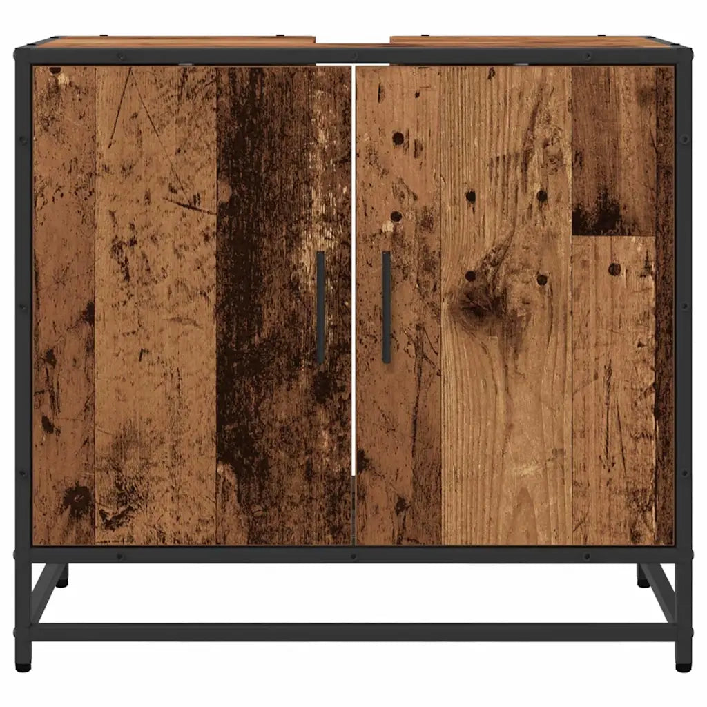Armadio per Lavabo da Bagno-Armadietto da bagno-Mobiletto da bagno Legno vecchio 65 x 33 x 60 cm