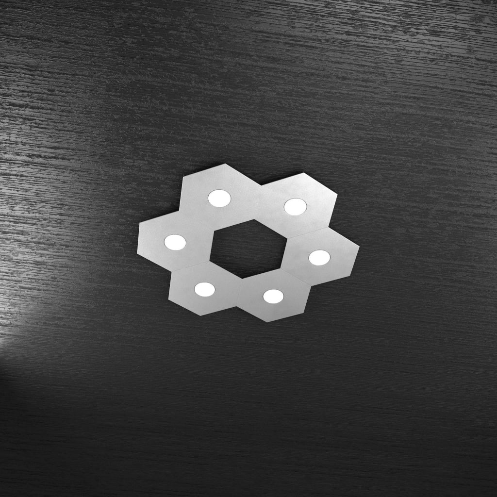 HEXAGON APPLIQUE-PLAFONIERA 6 LUCI GRIGIO 1142-6L-GR
