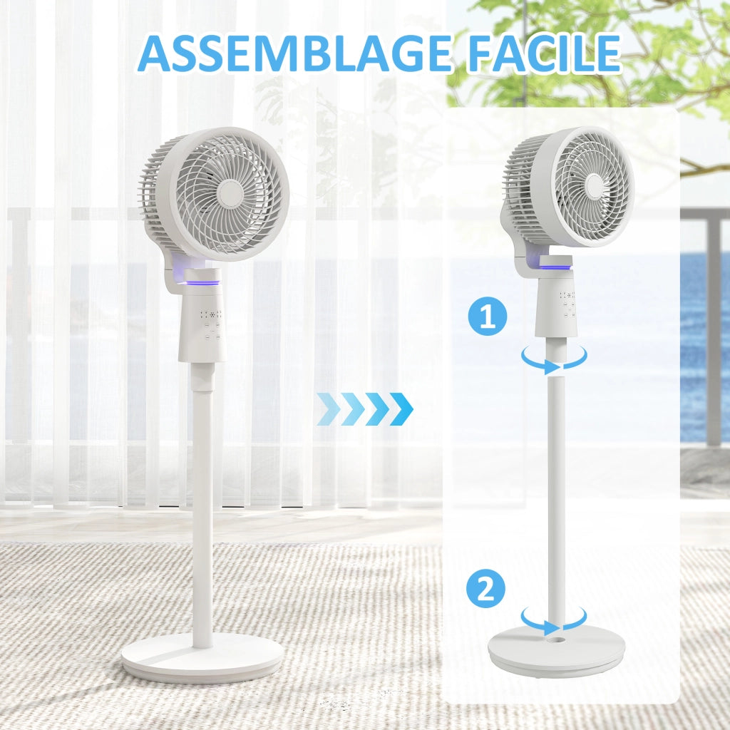 Ventilatore Oscillante a Torre ¨C zephmum ¨C Bianco, Telecomando, Timer 7H, 3 Velocit¨¤
