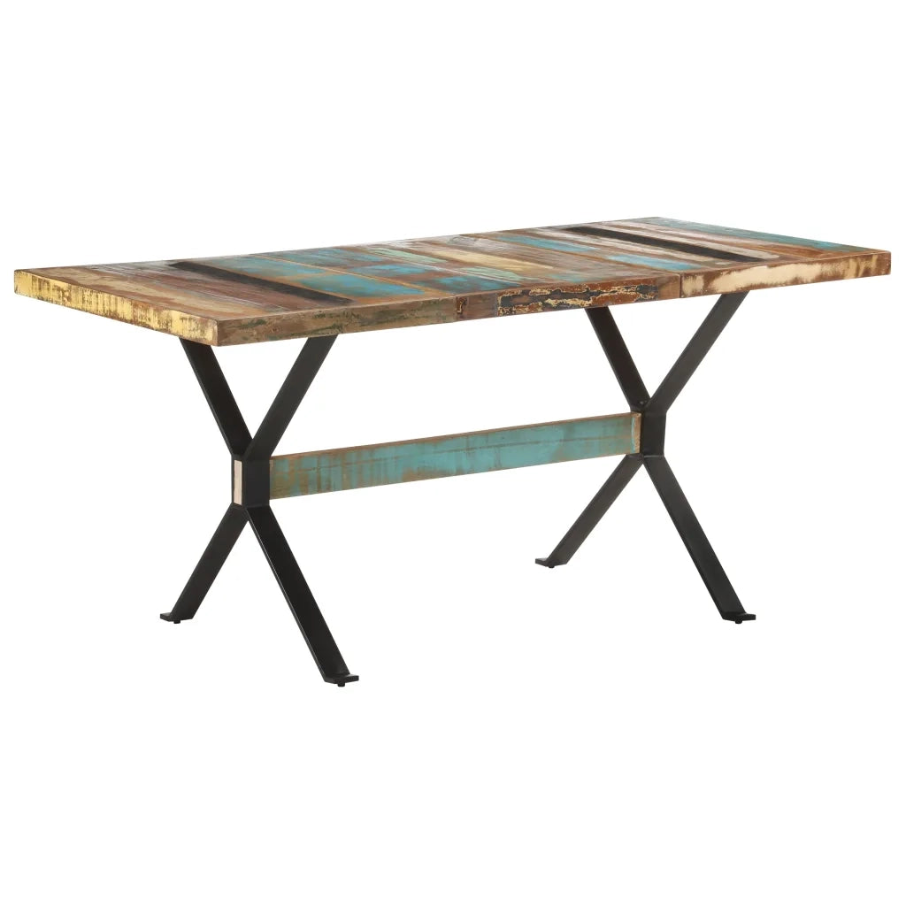 Tavolo da Pranzo 160x80x76 cm in Legno Massello di Recupero cod mxl 11745