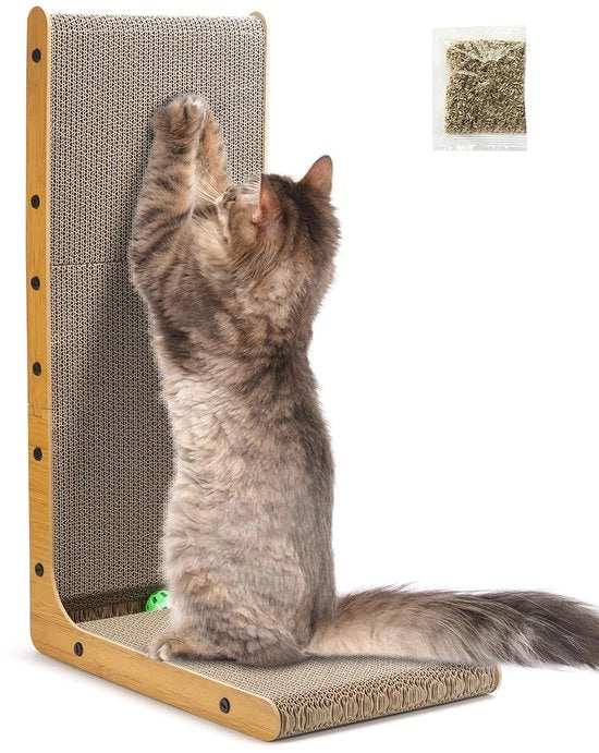 Accessori per gatti L-shape per gatti per grandi gatti accessori di gioco 68 cm alte scale per gatti con pallina scala per gatti per interni parete e angolo scala per gatti