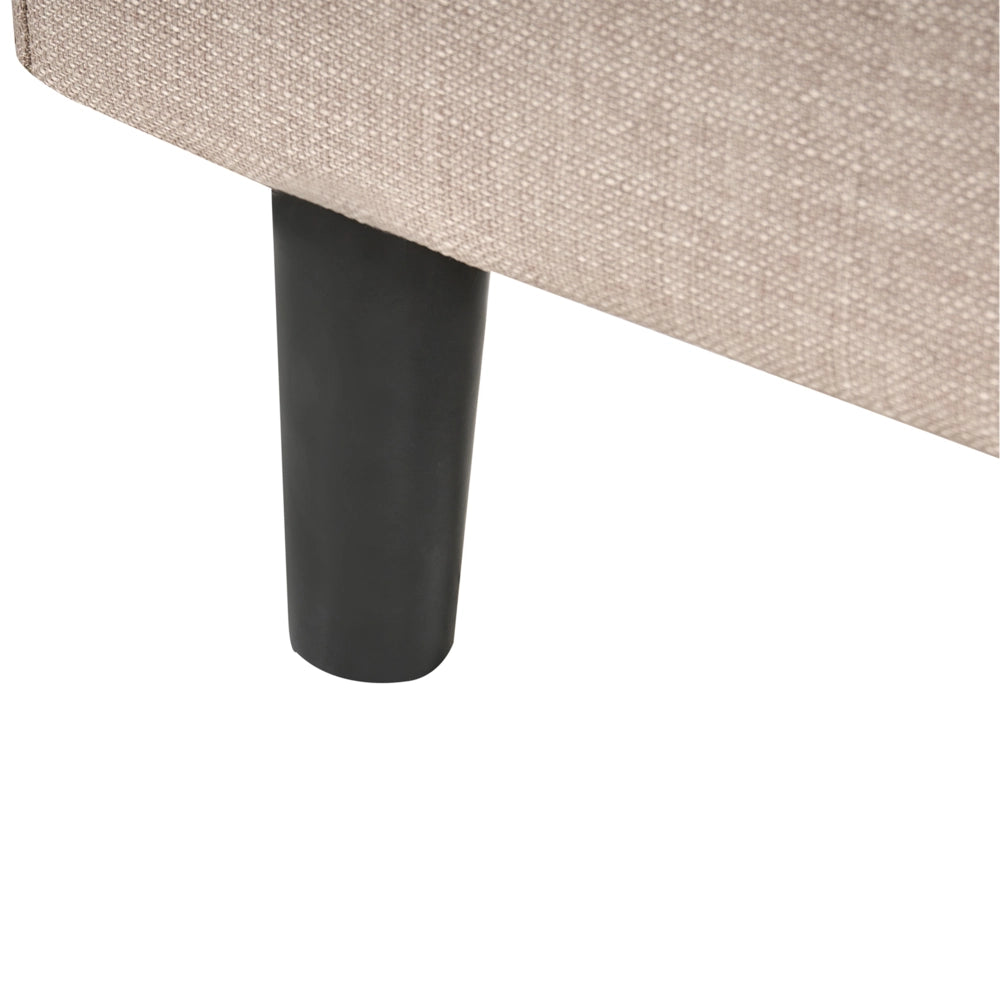 Letto matrimoniale in tessuto beige 120 x 200 cm con rete stile contemporaneo