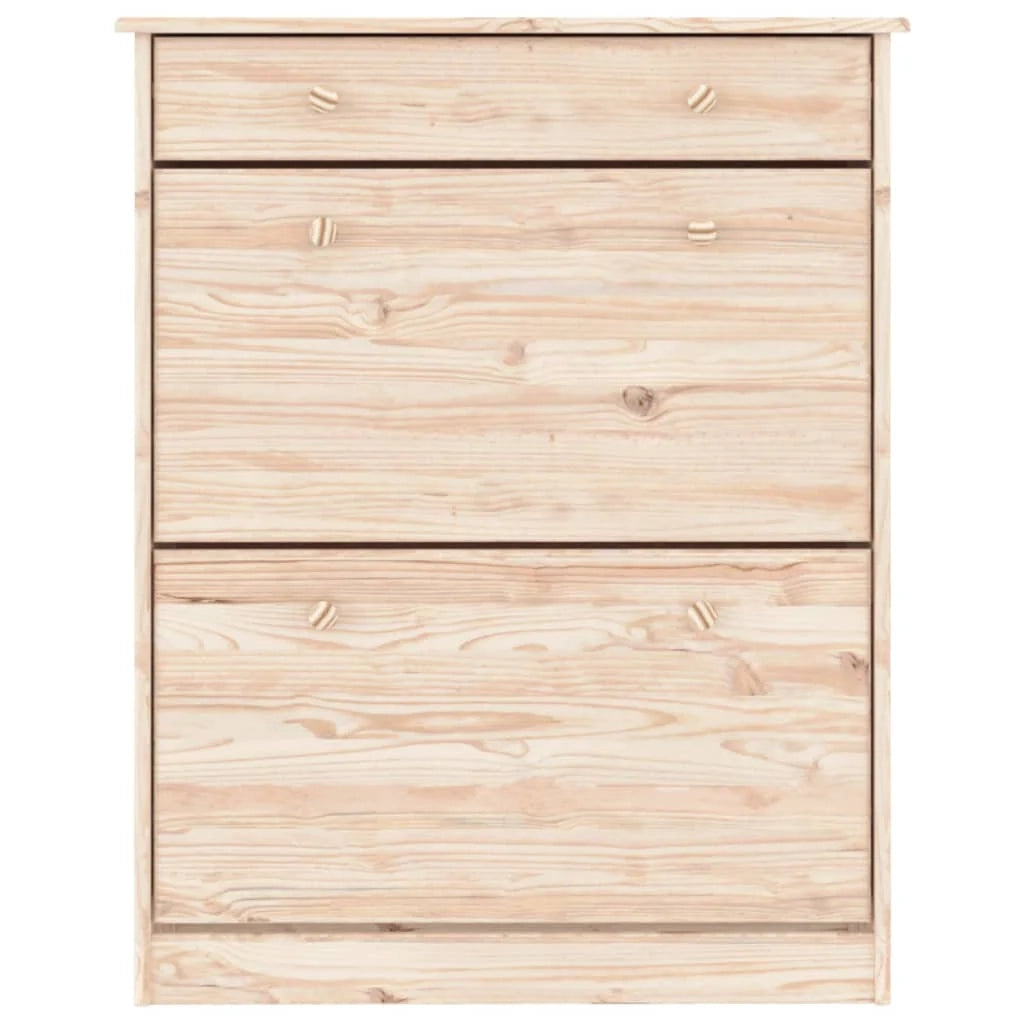 Scarpiera mobile contenitore per scarpe mobile per ingresso/corridoio/soggiorno ALTA 77 x 35 x 96 cm legno massello di pino marrone 02_0021398