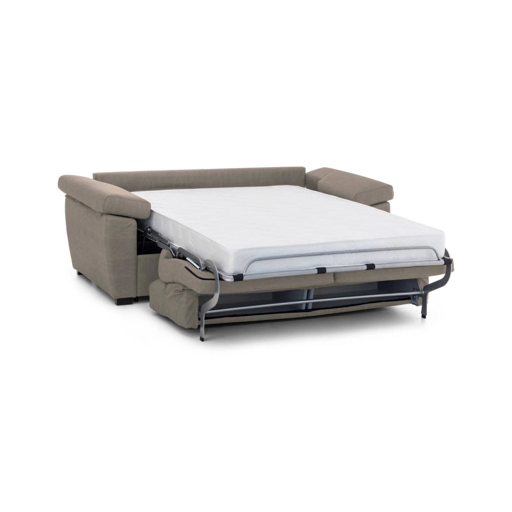 Salorno, Divano Letto 2 Posti Sfoderabile Made in Italy, 185x95 cm Grigio Tortora