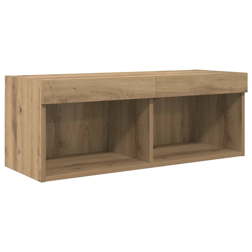 Mobile per TV a Muro 4 pz-Set di 4 Credenza per TV sospesa Rovere artigianale Legno multistrato 779618