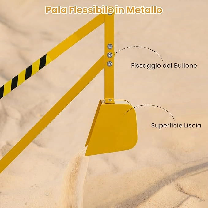 Ruspa Giocattolo per Bambini, Escavatore Cavalcabile con Controlli a 2 Mani e Pala Flessibile, Sedile Girevole a 360°, Regalo per Bambini 3 Anni+ (senza Ruote Giallo)