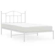 Letto singolo | Letto per adulti | Giroletto con Testiera Metallo Bianco 107x203 cm