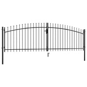 Cancello per recinzione a doppia porta Woerden con punta a lancia 400x149,5 cm 144360