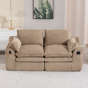 SOFÀ 2 POSTI 191x94x85 cm in corduroy kaki con cuscini