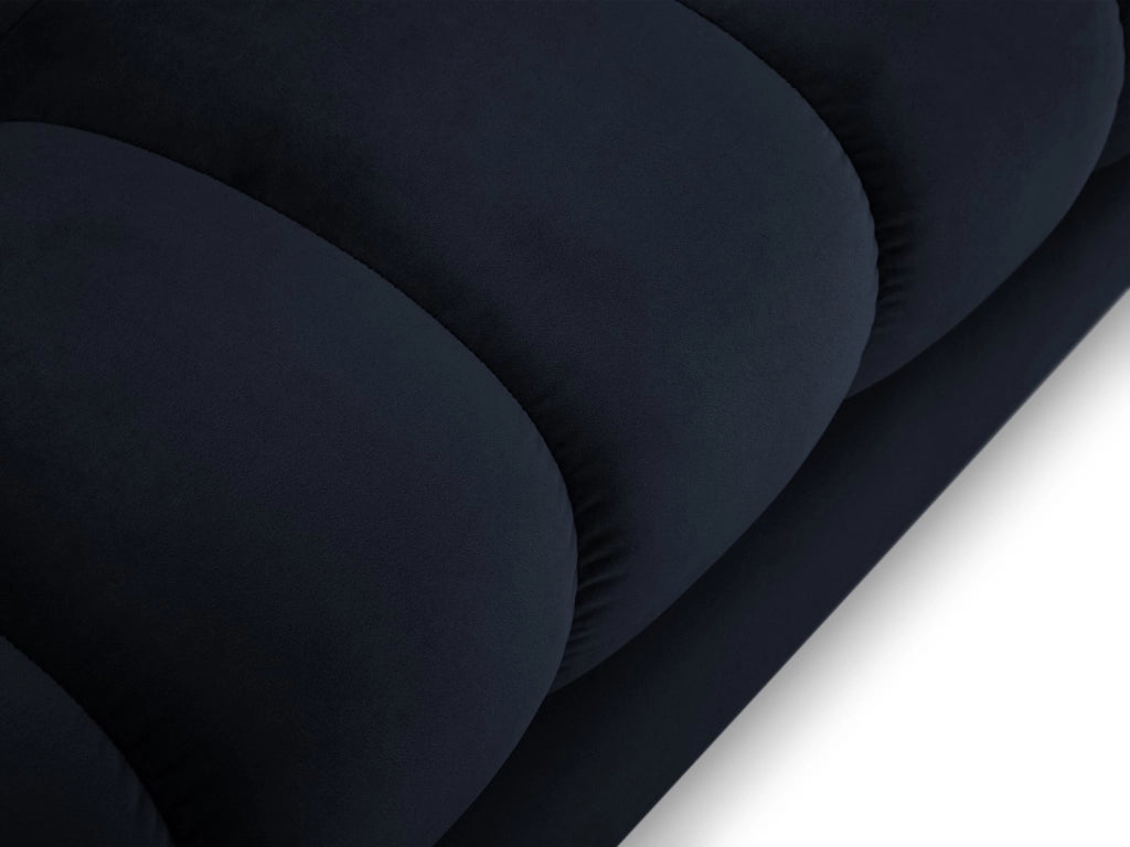 Cosmopolitan Design - Divano angolare sinistro "Bali" 5 posti in velluto blu scuro 