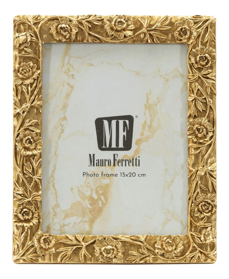 Cornice Poppy 19,8x2x25 cm in Resina e Vetro Oro