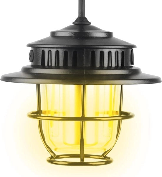 Lampada da campeggio LED con caricamento USB-C, resistente all'acqua, senza riflessione, regolabile in 4 modalità di illuminazione, con temperatura colore 1300-6500 K, lunga durata della batteria.