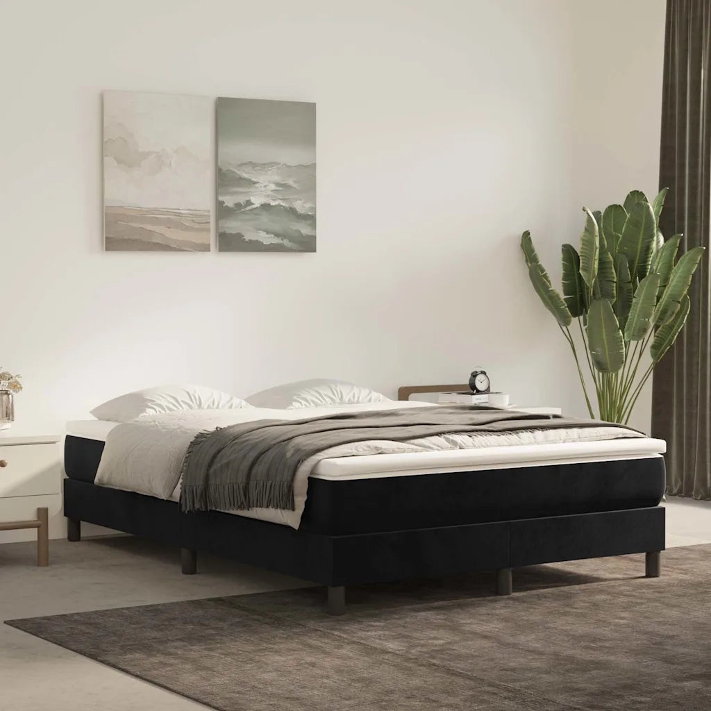 Materasso a Molle Insacchettate-Materasso per letto Nero 140x220x20 cm in Velluto