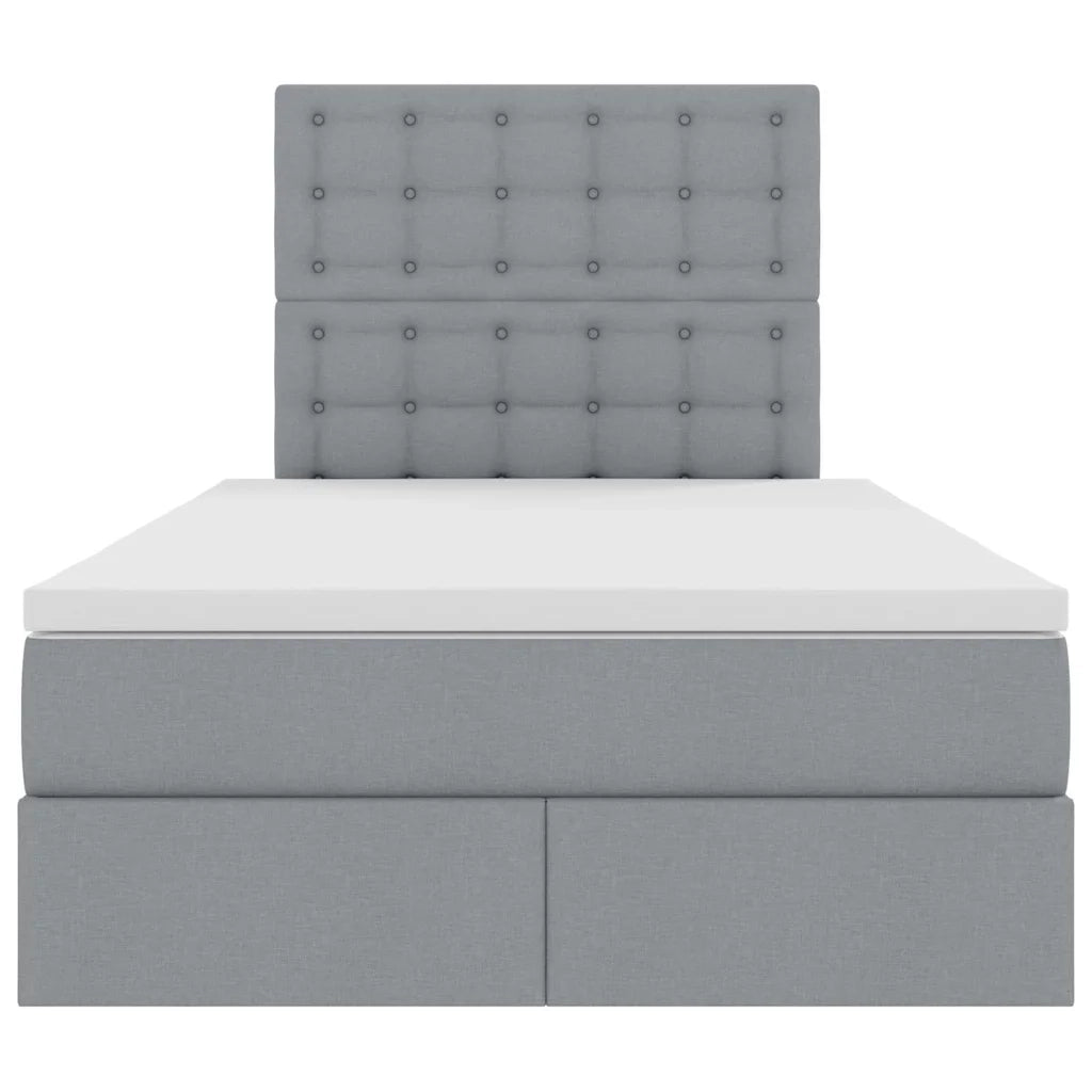 Letto con contenitore LED e materasso Grigio Chiaro