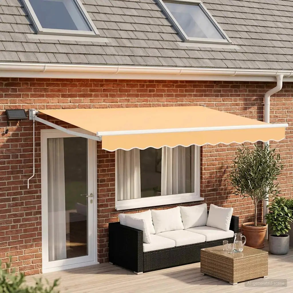 Tenda retrattile manuale con LED Sabbia 3426061
