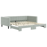 Divano letto | Sof¨¤ letto | Letto singolo Estraibile Grigio Chiaro 100x200 Velluto