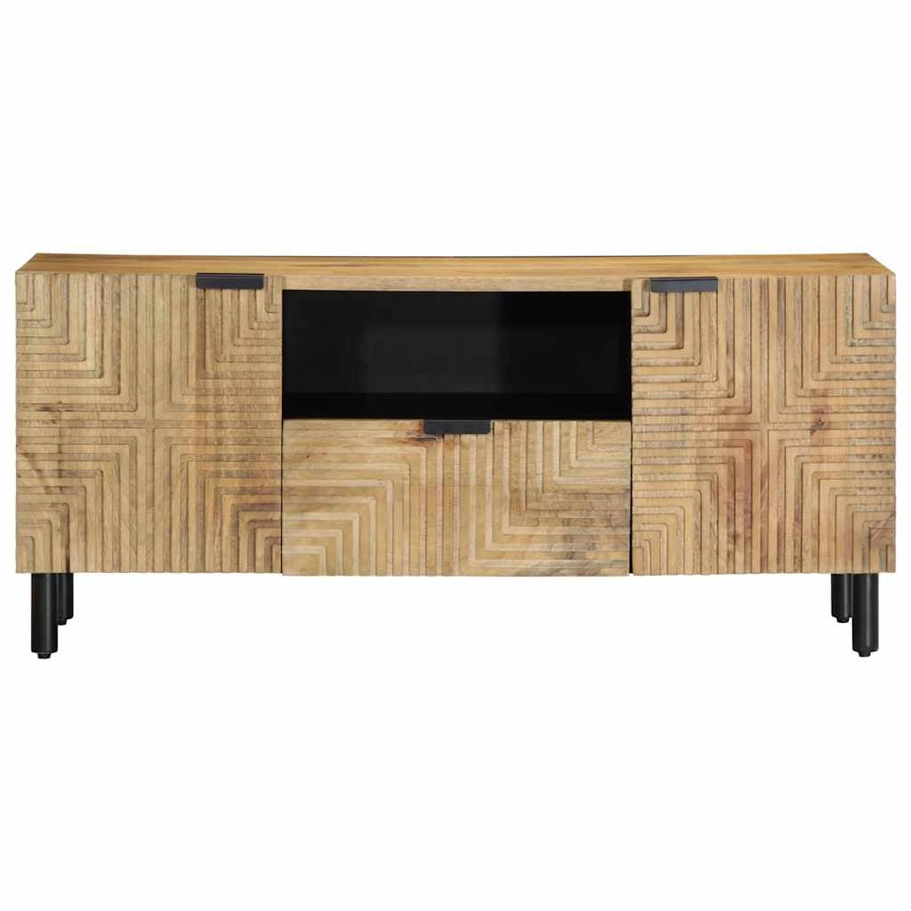 Mobile TV dal design moderno con ampio spazio di archiviazione 105 x 33 x 46 cm in legno di mango marrone 02_0057737