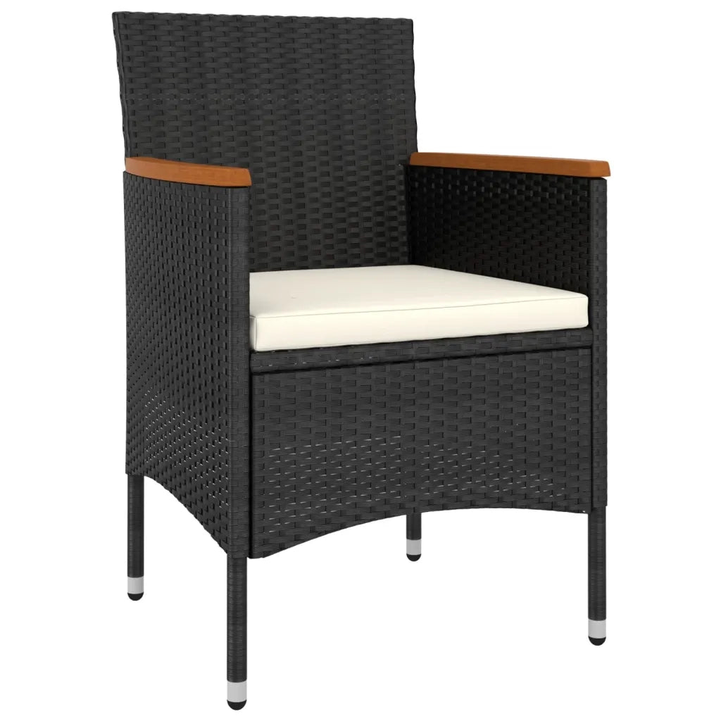 Set Salotto da Giardino 5 pz in Polyrattan Nero