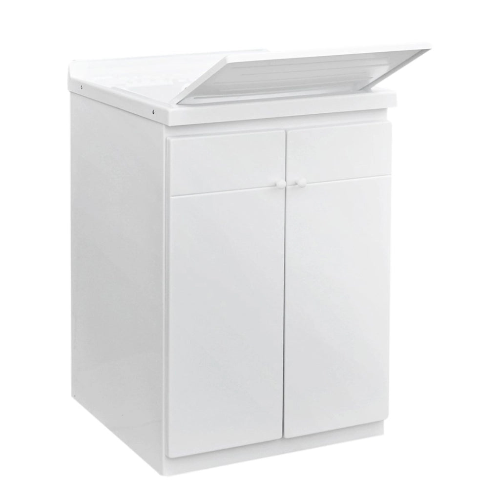 Lavatoio 60x50 con mobile ad 2 ante in ABS con tavola in propilene - Bianco