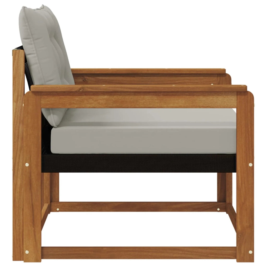 Set di divani da esterno-Sofa da giardino Legno di Acacia Massello e Textilene 341256