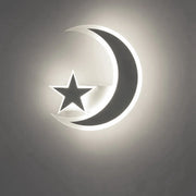 APPLIQUE LAMPADA DA PARETE A MURO MODERNA LED LUNA CON STELLA LUCE FREDDA 6500K