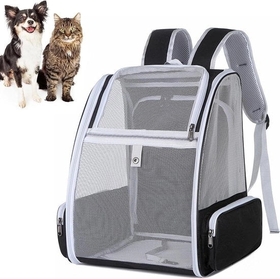 Zak per animale con finestra e cintura di sicurezza - Borsa per animali pieghevole per cani e gatti piccoli - Escursioni, viaggi, campeggio all'aperto