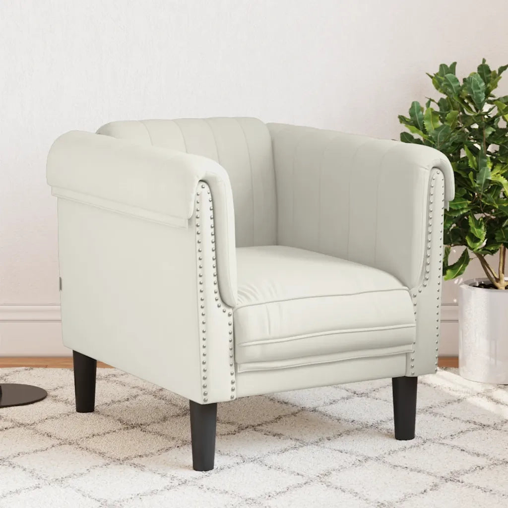 Poltrona | Sedia Relax Crema in Velluto