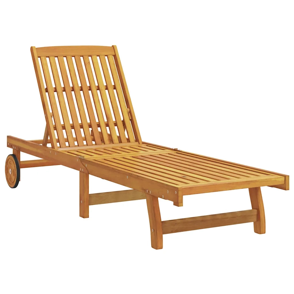 Lettino Prendisole con Tavolino Legno Massello di Acacia 3325199