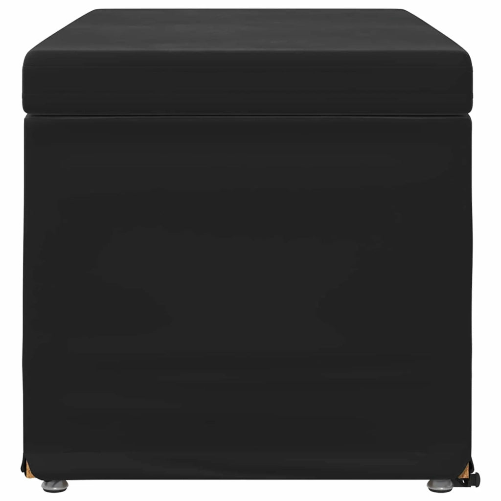 Pouf Nero 81 x 41 x 40 cm Velluto e Legno Ingegnerizzato