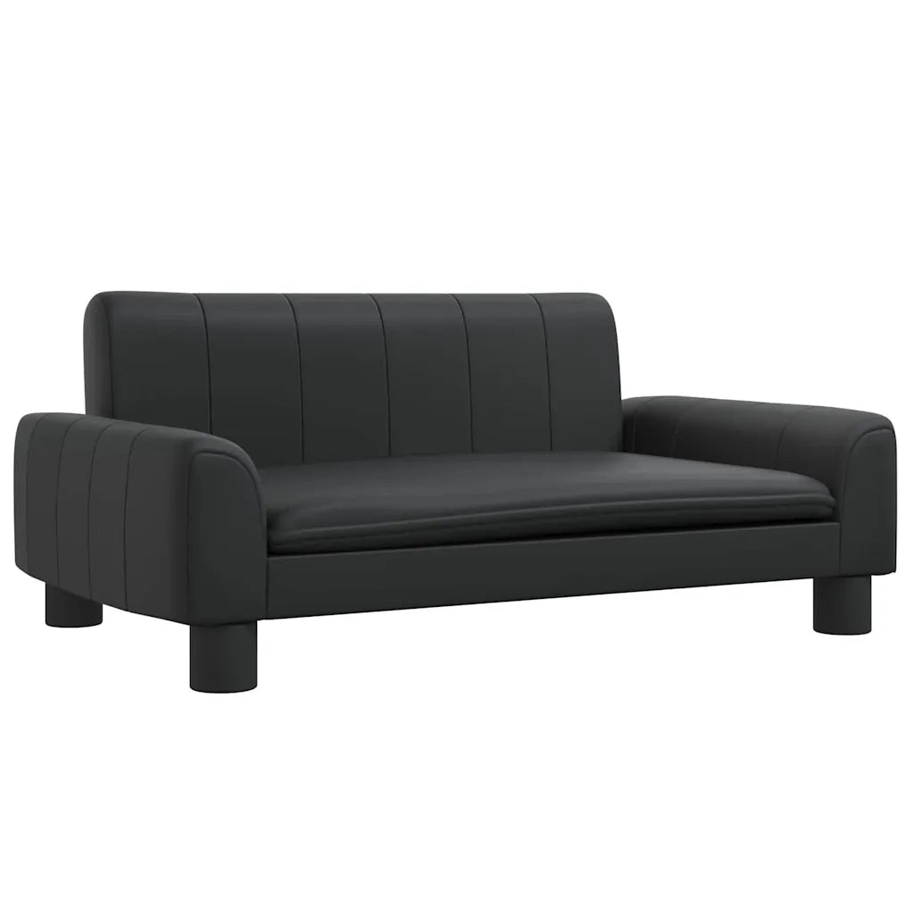 Divano per Bambini Nero 70x45x30 cm in Similpelle