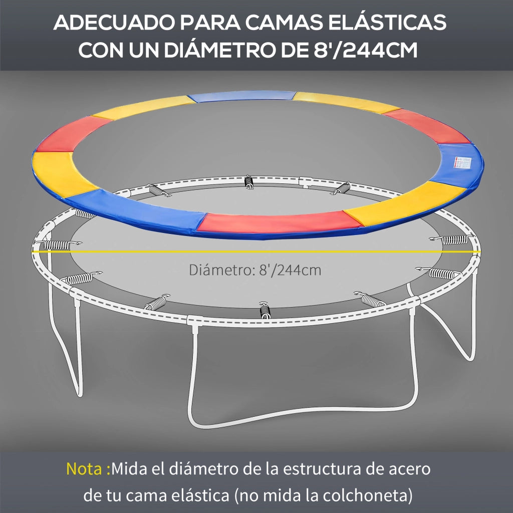 Copertura Protettiva Imbottita per Trampolino ¨C Zephmum ¨C ?244 cm Multicolore