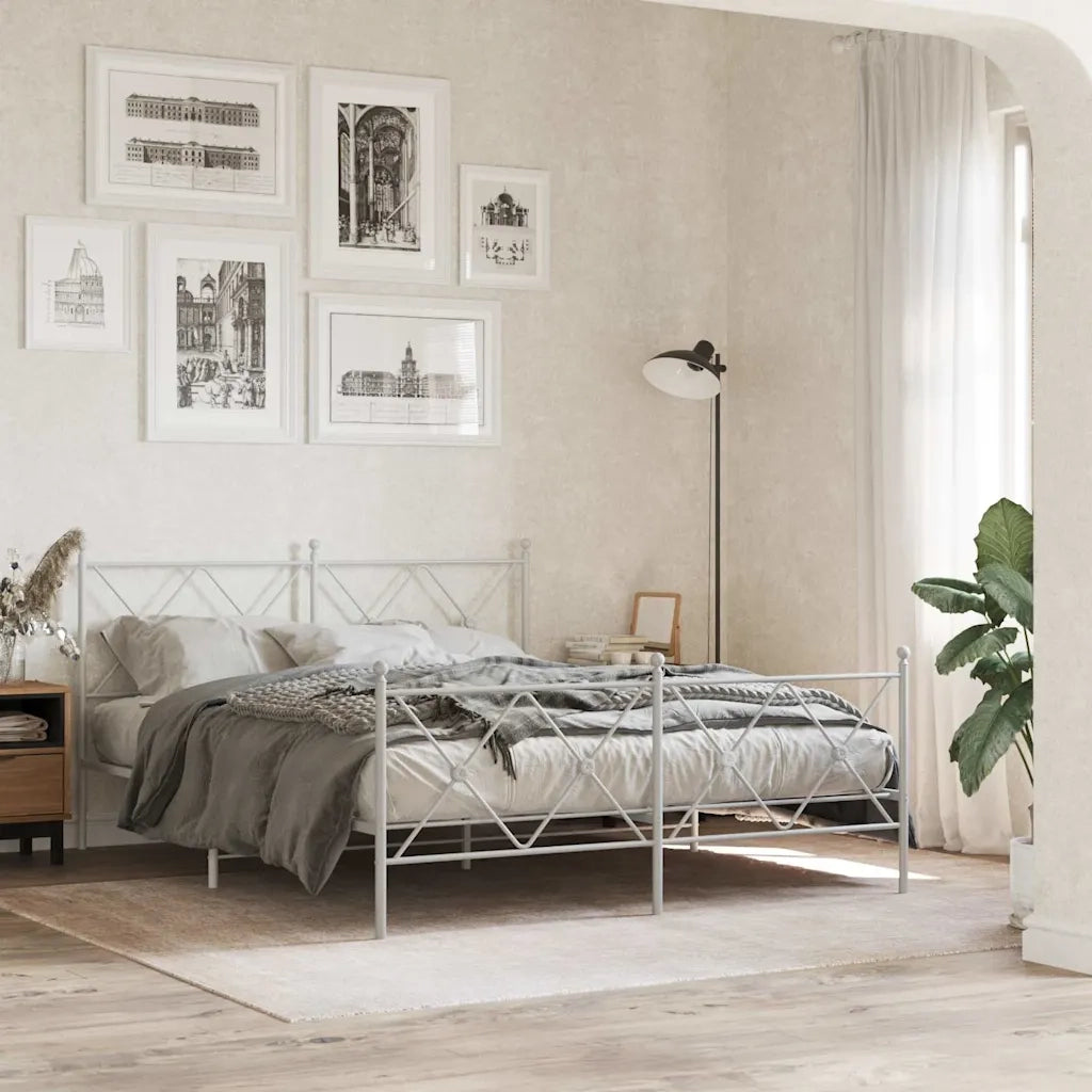 Testiera | Testata di Ricambio in Metallo Bianco 160 cm