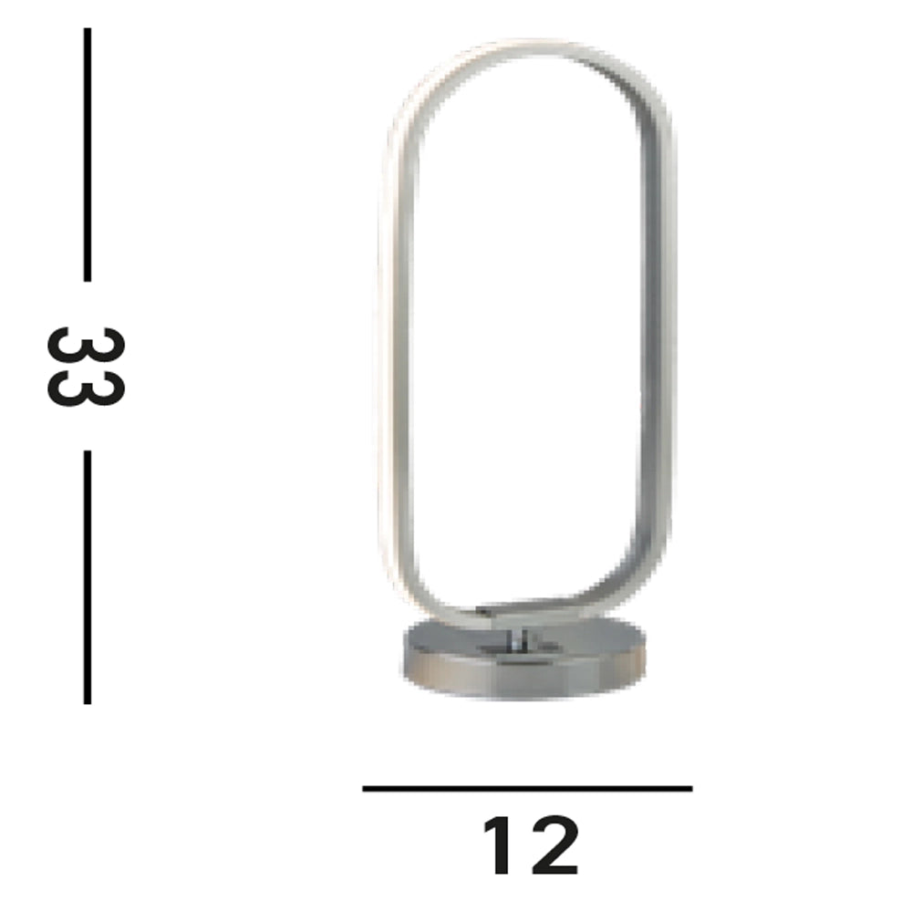 Abatjour Moderno Liner Alluminio Cromo Policarbonato Bianco Led 12W 3000K
