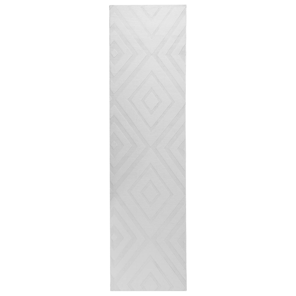 Tappeto in tessuto grigio chiaro 80 x 300 cm jacquard forma rettangolare tappeto decorativo