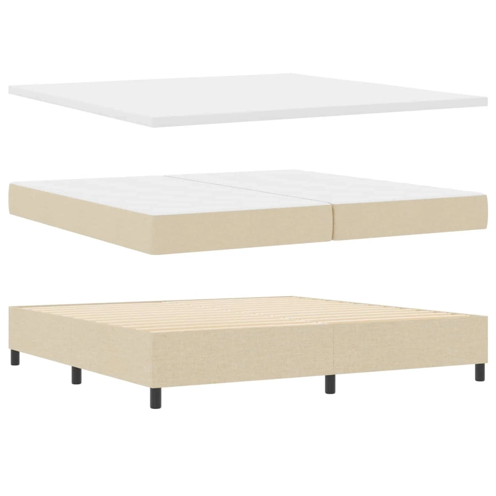 Letto a Sorgente LED con materasso Crema 200 x 200 cm Tessuto 3343467