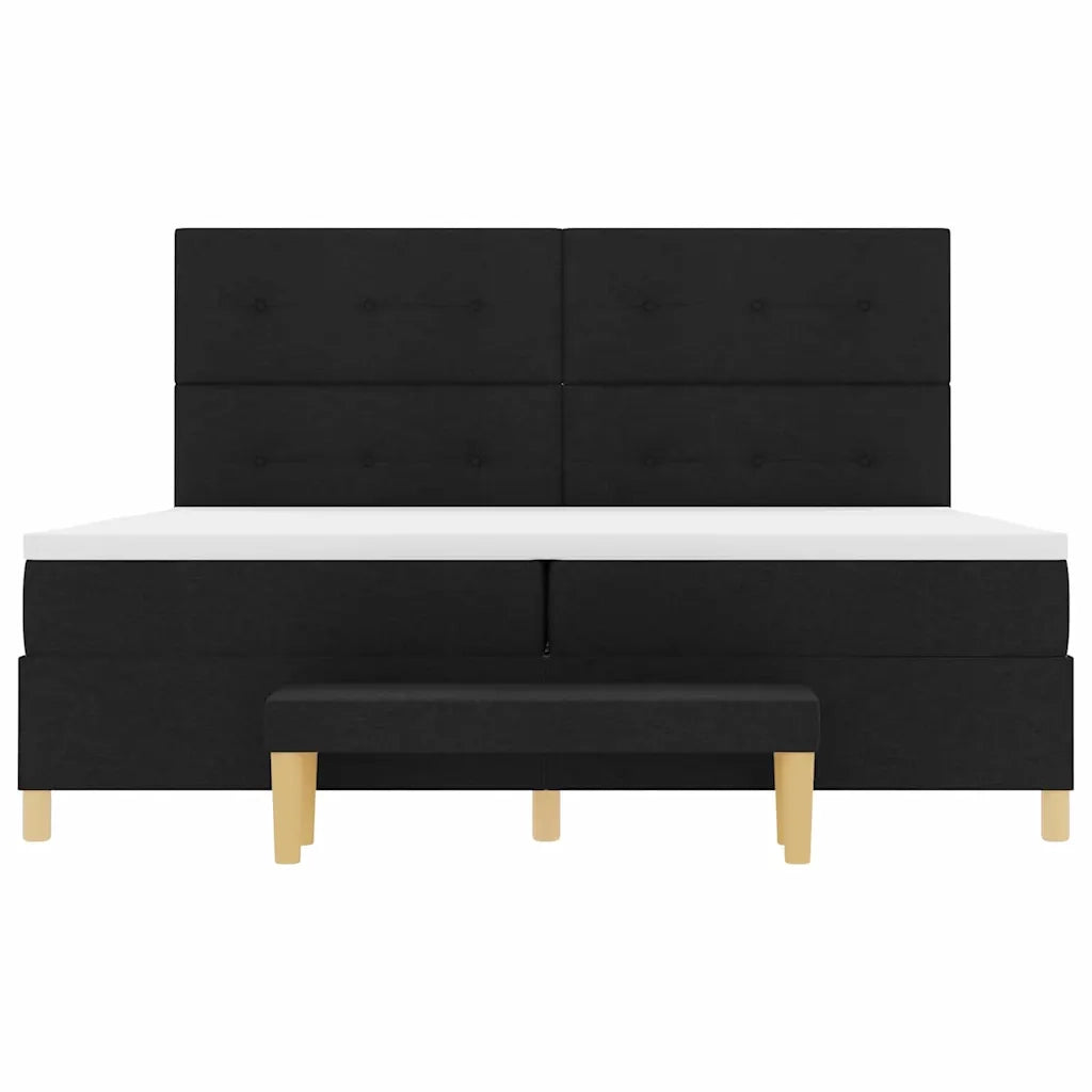 Letto a molle con materasso Nero 200 x 200 cm Tessuto 3344326