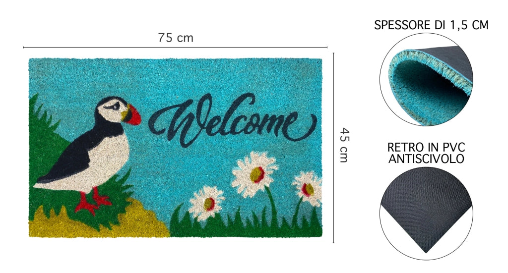 Zerbino Ingresso Casa In Fibra Di Cocco Con Base In Pvc  Parrot